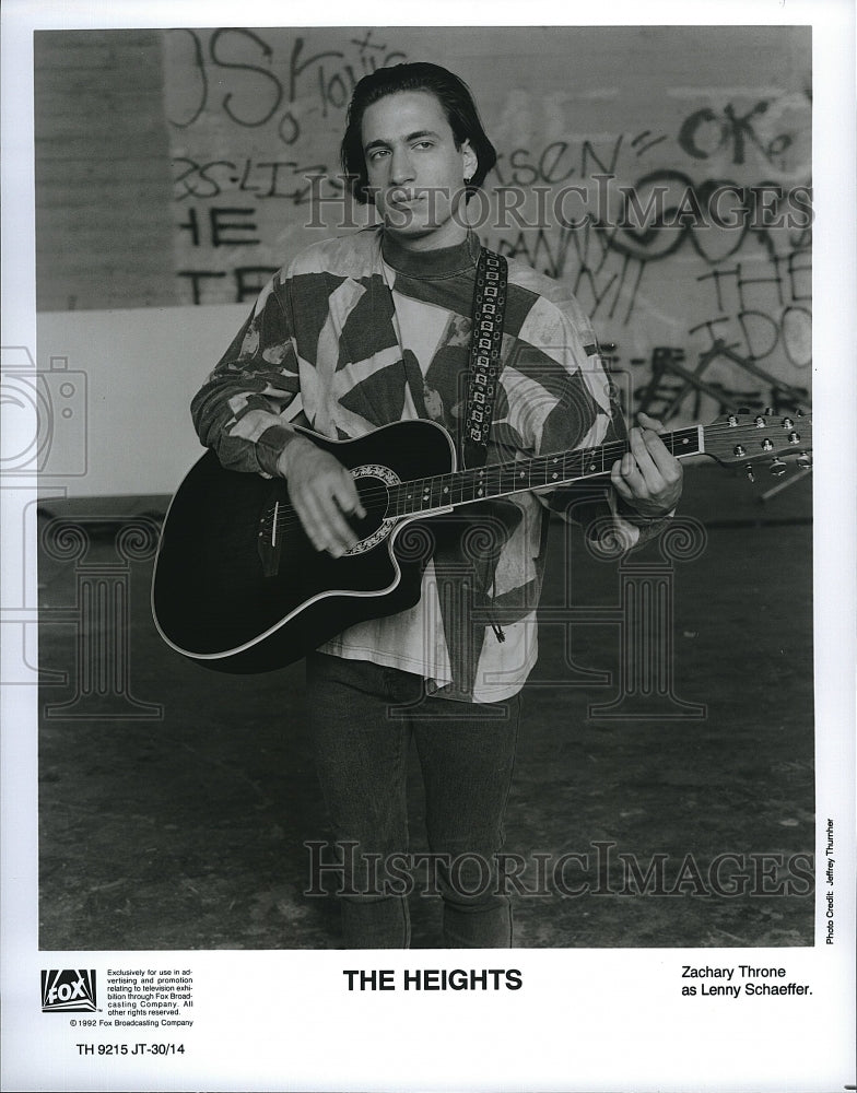 1992 Press Photo Zachary Throne American Actor Heights Drama TV Series Show- Historic Images