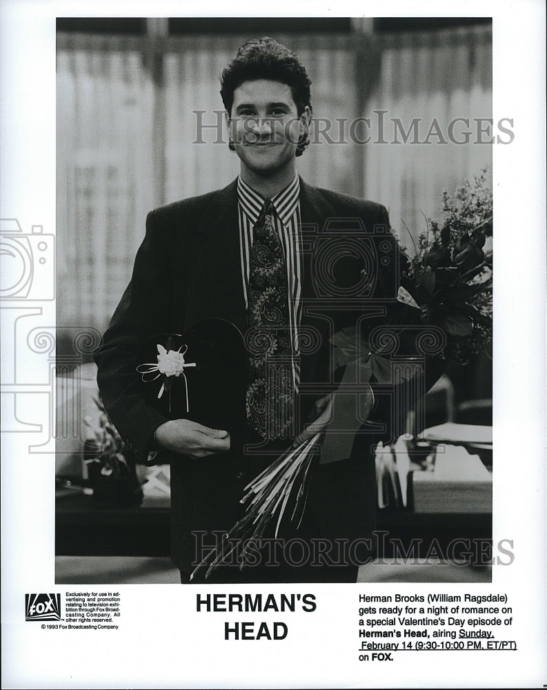 1993 Press Photo William Ragsdale American Actor Herman&#39;s Head Sitcom TV Show- Historic Images