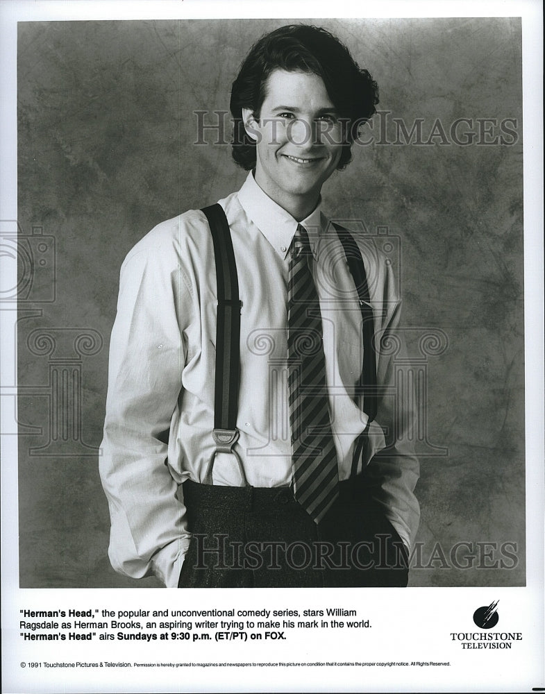 1991 Press Photo William Ragsdale American Actor Herman&#39;s Head Sitcom TV Show- Historic Images