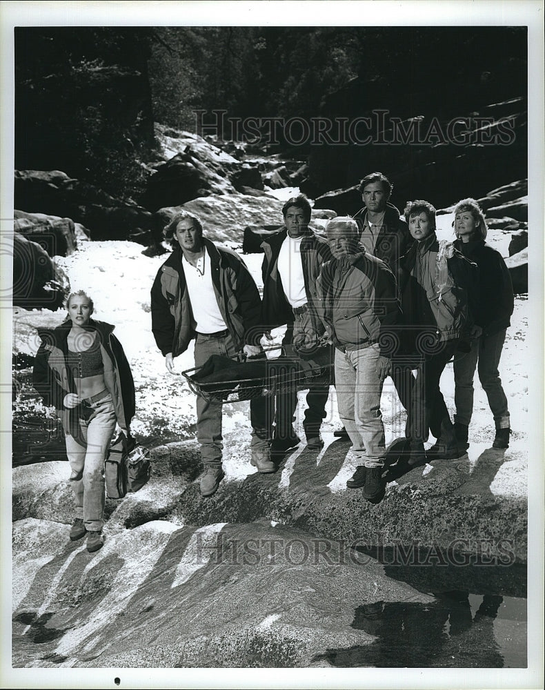 1990 Press Photo &quot;High Sierra Search &amp; Rescue&quot; B Powell,J Lewis,Franco,Conrad- Historic Images