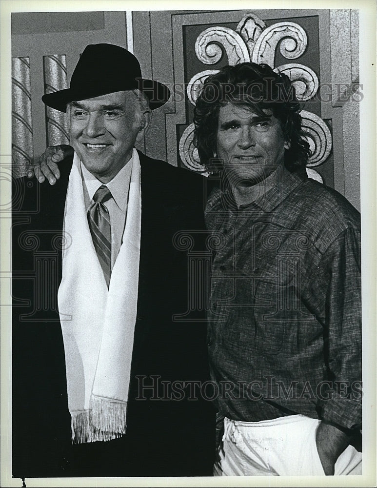 1986 Press Photo Michael Landon Lorne Greene Highway To Heaven- Historic Images