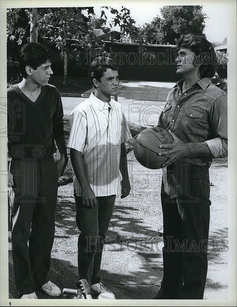 1985 Press Photo Highway To Heaven Michael Landon K.C. Martel Bill Jacoby- Historic Images