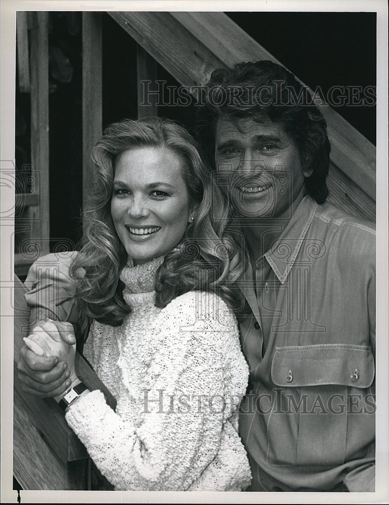 1988 Press Photo Michael Landon and Leann Hunley in NBC-TV&#39;s &quot;Highway to Heaven&quot;- Historic Images