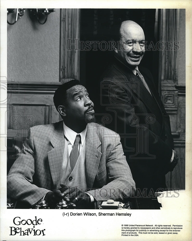 1996 Press Photo  &quot;Goode Behavior&quot; Sherman Hemsley, Doe=rien Wilson- Historic Images