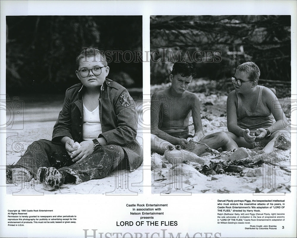 1990 Press Photo Balthazar Getty, Danuel Pipoly In Lord Of The Flies- Historic Images