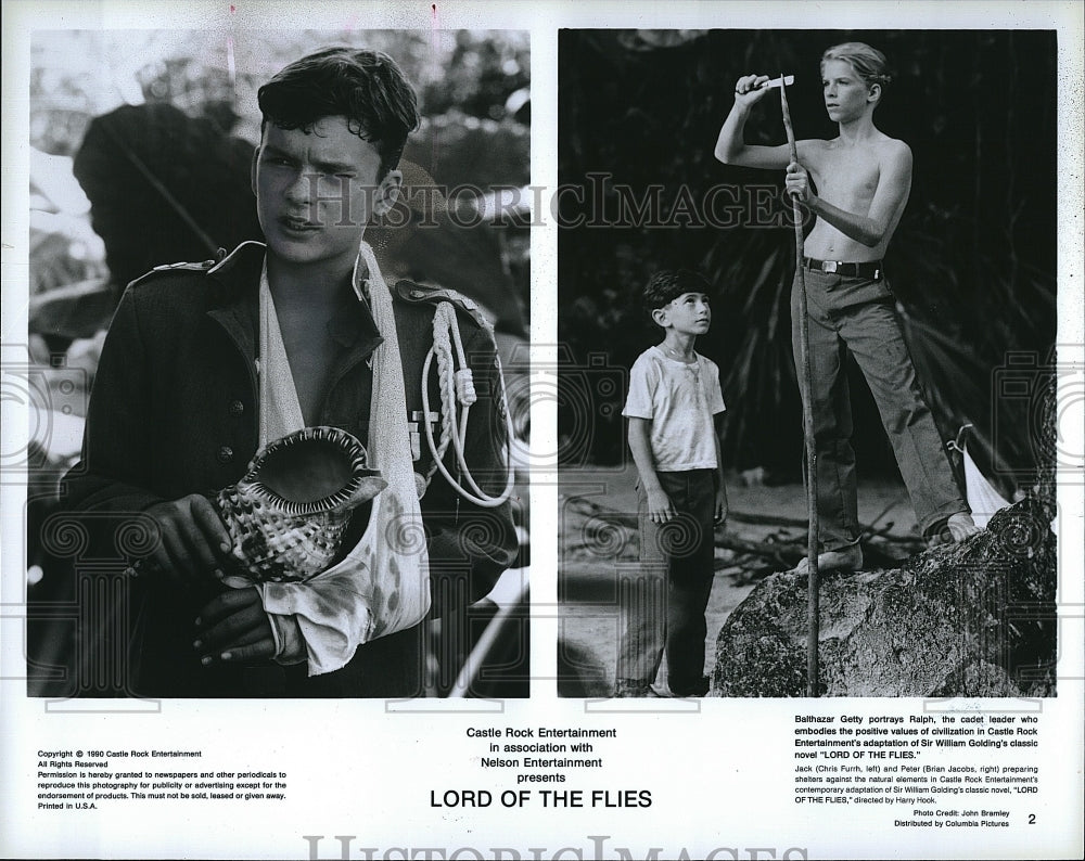 1990 Press Photo Balthazar Getty, Chris Furrh, Brian Jacobs, Lord Of The Flies- Historic Images