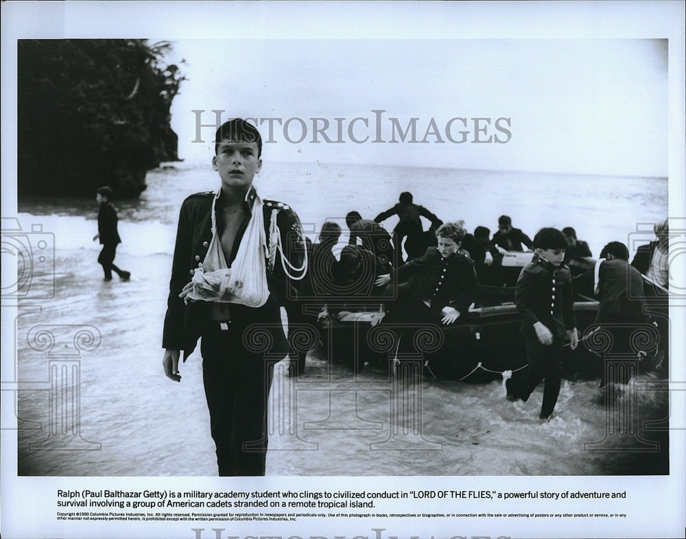 1990 Press Photo Actor Paul Balthazar Getty In Lord Of The Flies- Historic Images