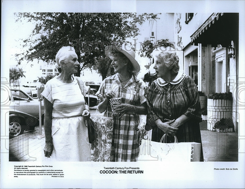 1988 Press Photo Jessica Tandy, G. Verdon, M. Stapleton &quot;Cocoon: The Return&quot;- Historic Images