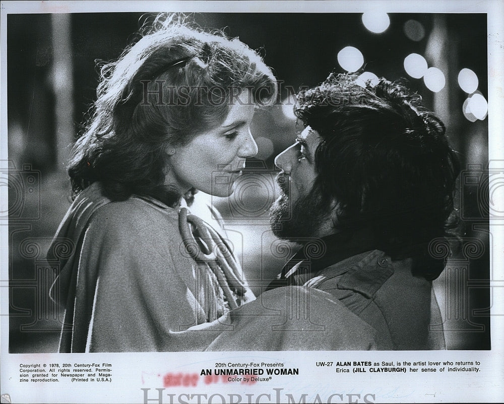 1978 Press Photo Alan Bates, Jill Clayburgh &quot;An Unmarried Woman&quot;- Historic Images