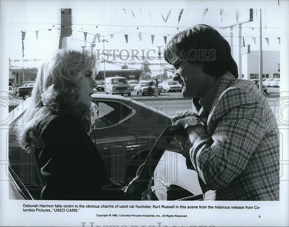 1980 Press Photo Deborah Harmon, Kurt Russell "Used Cars"- Historic Images