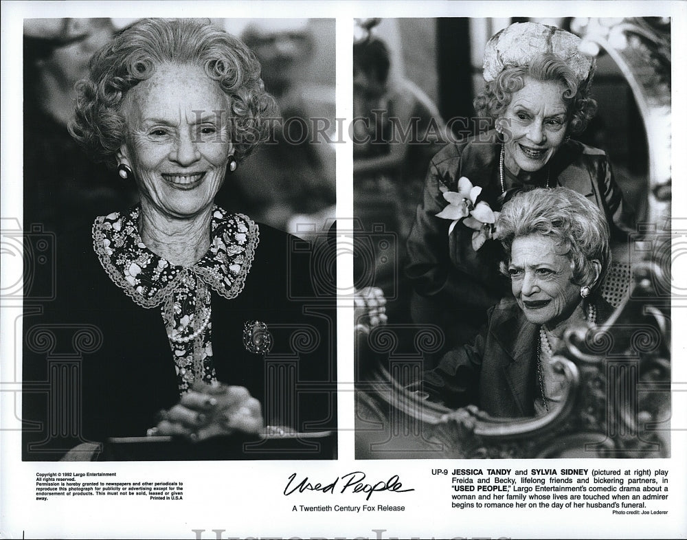 1992 Press Photo Jessica Tandy, Sylvia Sidney &quot;Used People&quot;- Historic Images