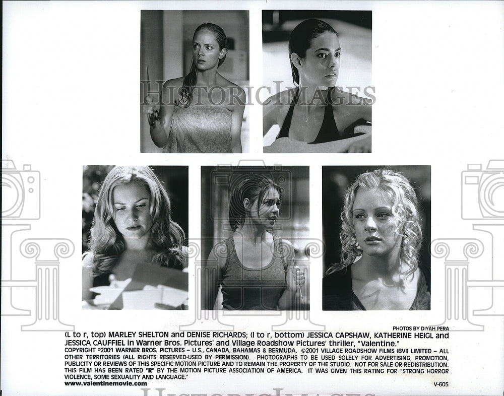 2001 Press Photo Marley Shelton Denise Richards Jessica Caphsaw Katherine Heigl - Historic Images