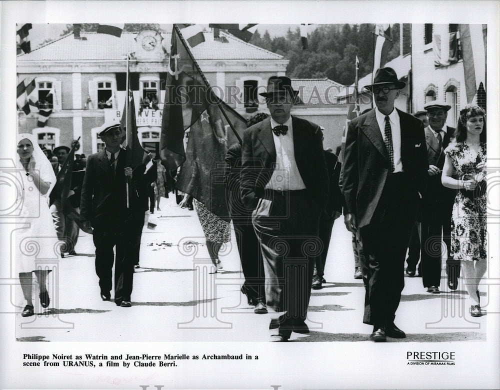 1991 Press Photo Philippe Noiret, Jean-Pierre Marielle &quot;Uranus&quot;- Historic Images