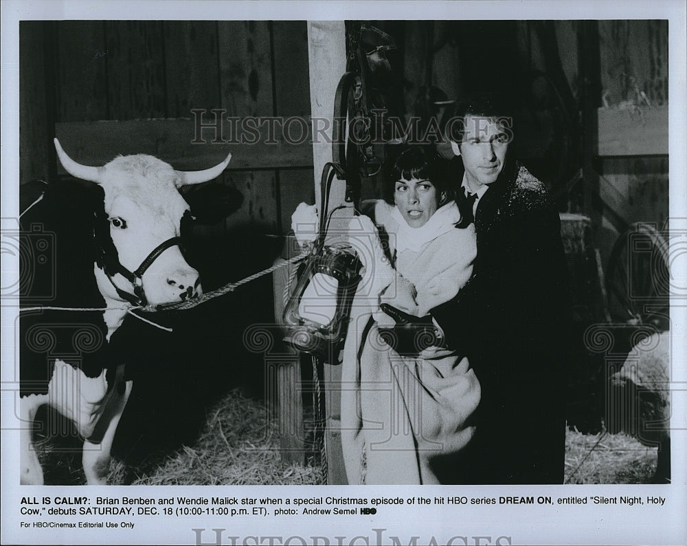 Press Photo Brian Benben and Wendie Malick in &quot;Dream On&quot;- Historic Images