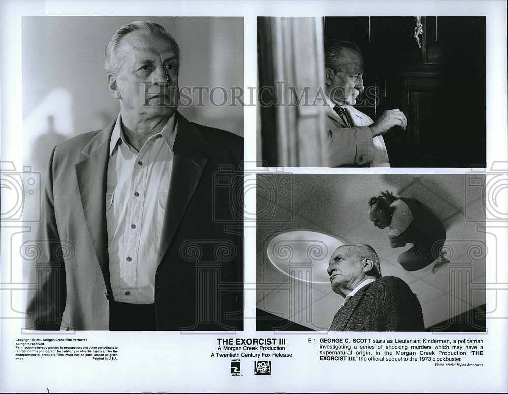 1990 Press Photo George C.Scott as Lt. Kinderman in &quot;The Exorcist&quot;.- Historic Images