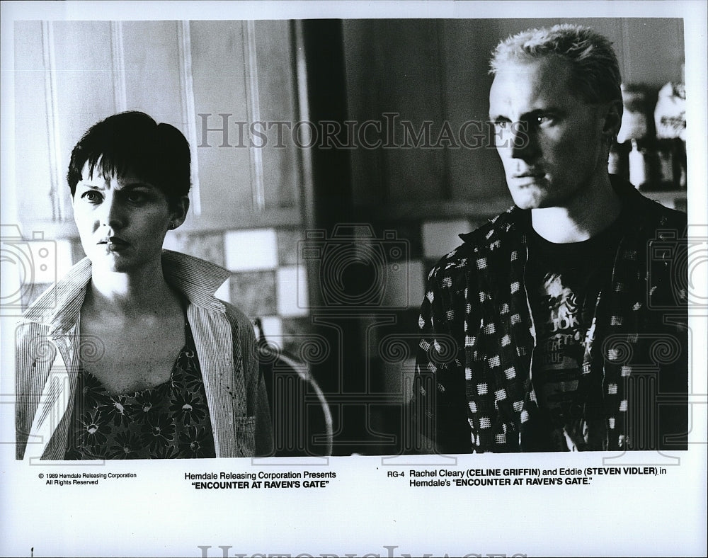 1989 Press Photo Celine Griffin, Steven Vidler &quot;Encounter at Raven&#39;s Gate&quot;- Historic Images