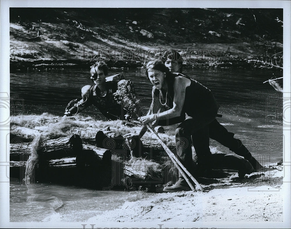 1986 Press Photo Andrew Prine, Conan Lee &quot;Eliminators&quot;- Historic Images