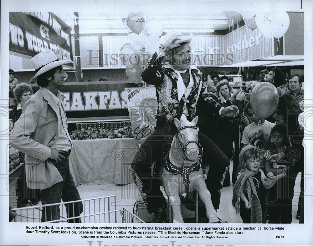 1979 Press Photo Robert Redford &amp; Jane Fonda in &quot;The Electric Horseman&quot;- Historic Images