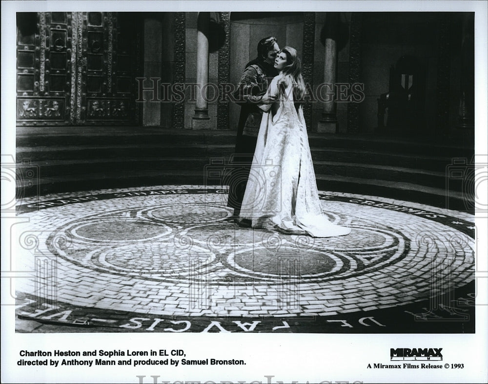 1993 Press Photo Sophia Loren, Charlton Heston "El Cid"- Historic Images