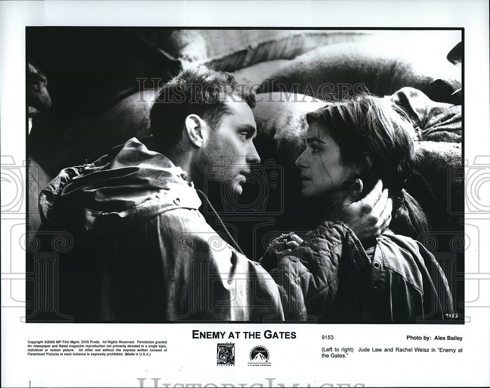 2001 Press Photo Jude Law in Enemy At The Gates- Historic Images