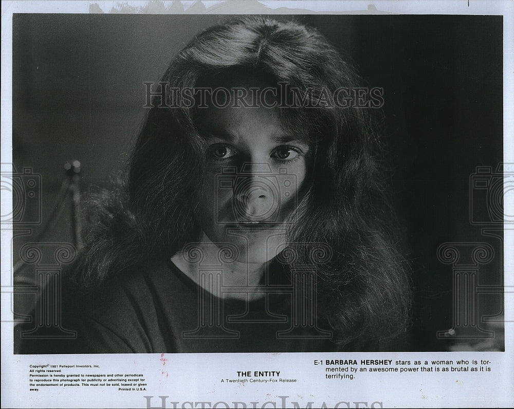 1981 Press Photo Barbara Hershey &quot;The Entity&quot;- Historic Images