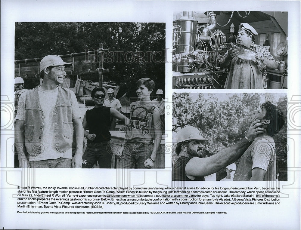 1987 Press Photo Jim Varney in Ernest Goes To Camp- Historic Images