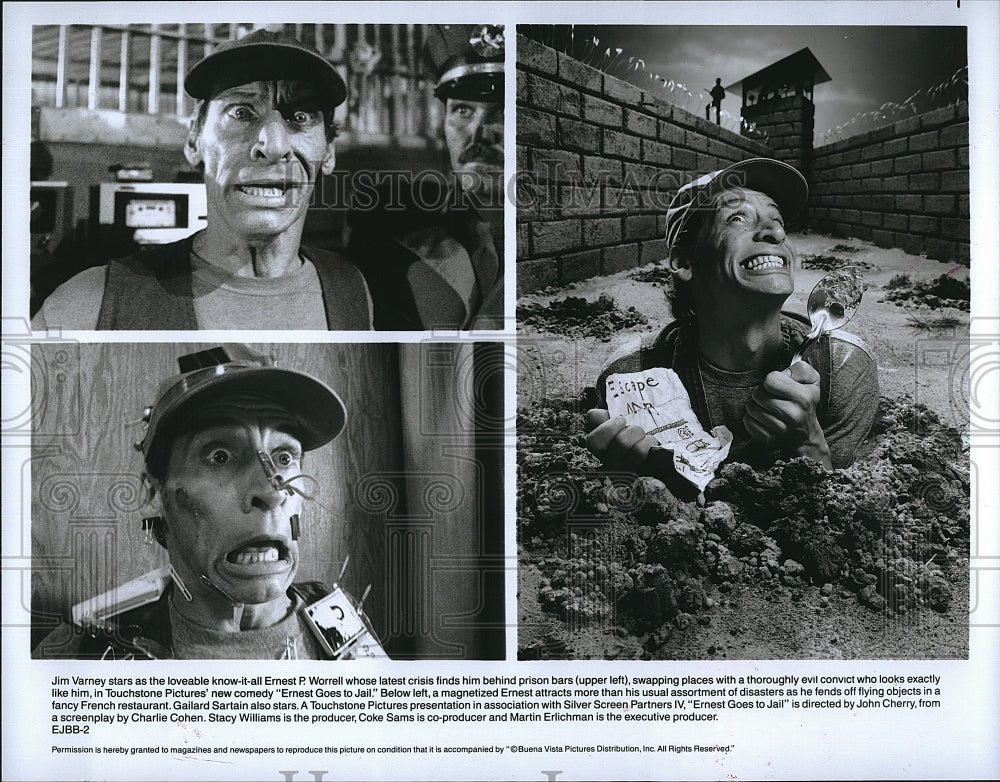 1990 Press Photo Jim Varney in Ernest Goes To Jail- Historic Images