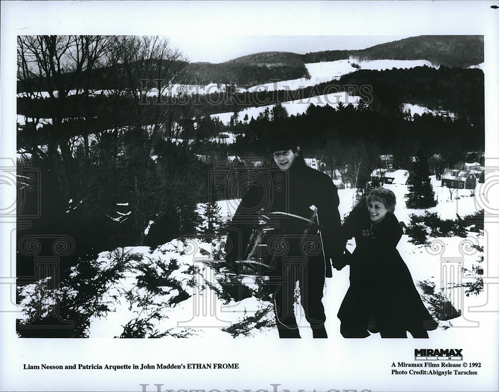 1992 Press Photo Liam Neeson, Patricia Arquette, &quot;Ethan Frome&quot;- Historic Images