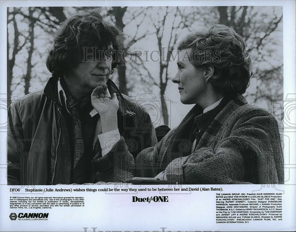 1986 Press Photo Julie Andrews &amp; Alan Bates in &quot;Duet for One&quot;- Historic Images