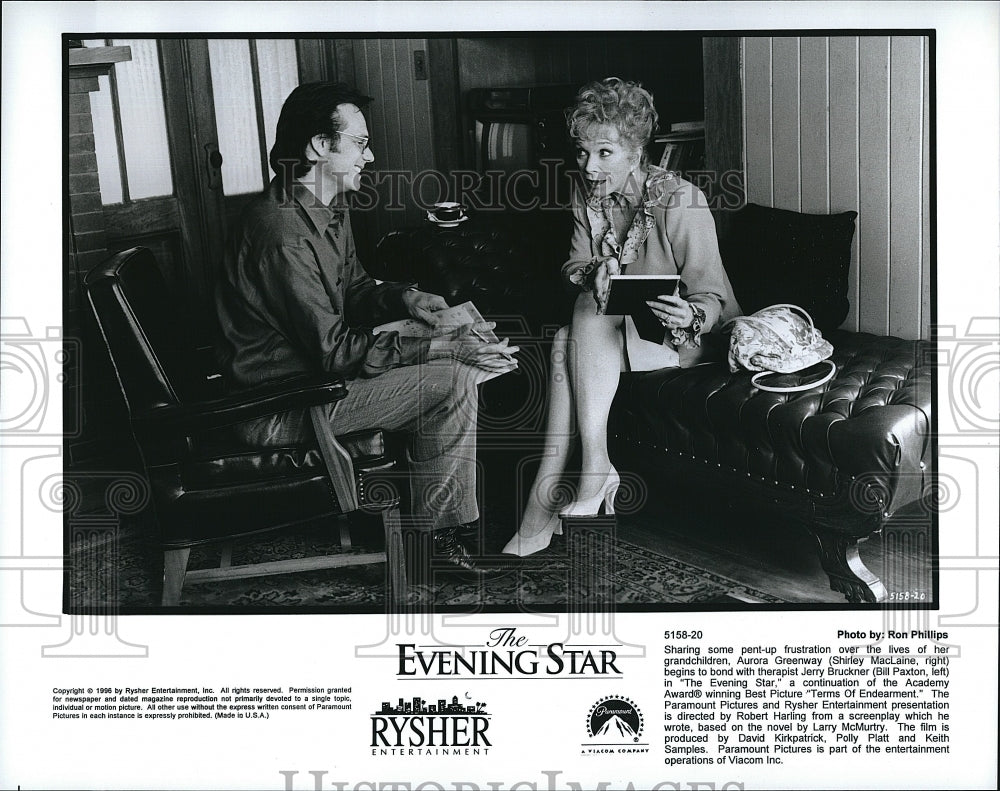 1996 Press Photo Shirley MacLaine and  Bill Paxton in "The Evening Star".- Historic Images