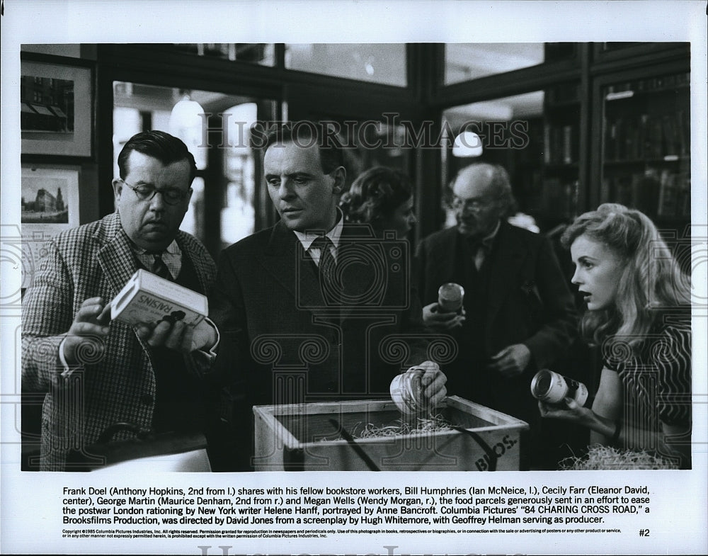 1985 Press Photo 84 Charing Cross Road Anthony Hopkins Ian McNeice Eleanor David- Historic Images