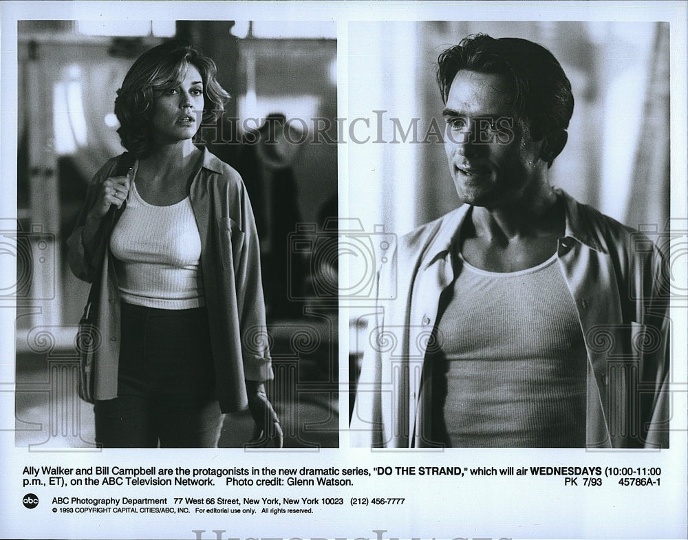 1993 Press Photo Ally Walker Actress Bill Campbell Actor Do The Strand Drama TV- Historic Images