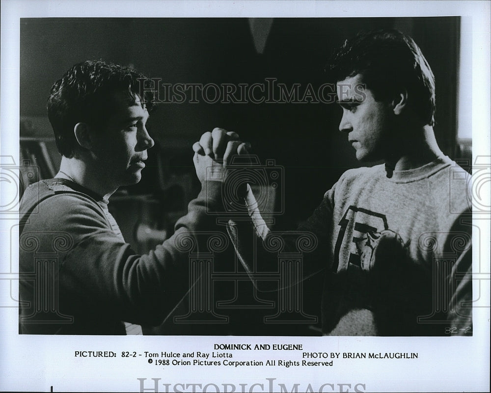 1988 Press Photo Tom Hulce American Actor Ray Liotta Dominick Eugene Movie Film- Historic Images