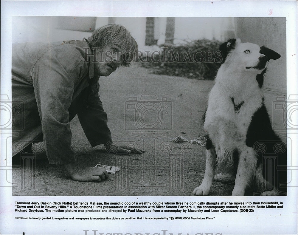 1986 Press Photo Nick Nolte American Actor Stars In Down Out Beverly Hills Movie- Historic Images