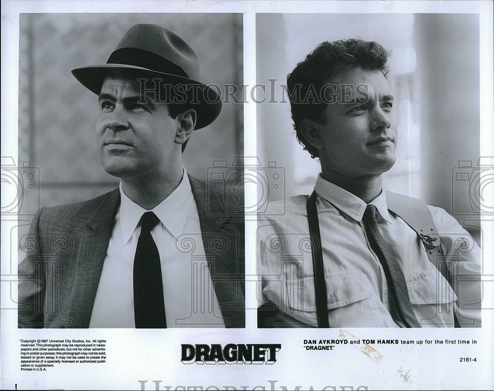 1987 Press Photo &quot;Dragnet&quot; starring Dan Akroyd, Tom Hanks- Historic Images