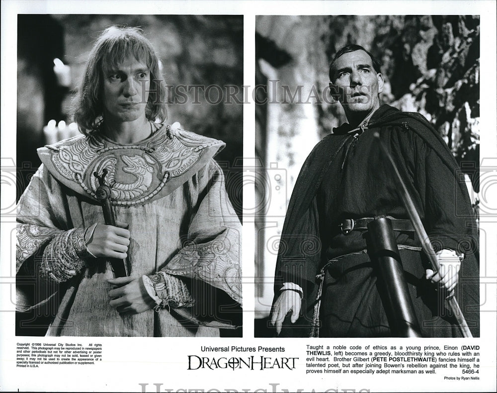 1996 Press Photo &quot;Dragon Heart&quot; Pete Postlethwaite, David Thewlis- Historic Images