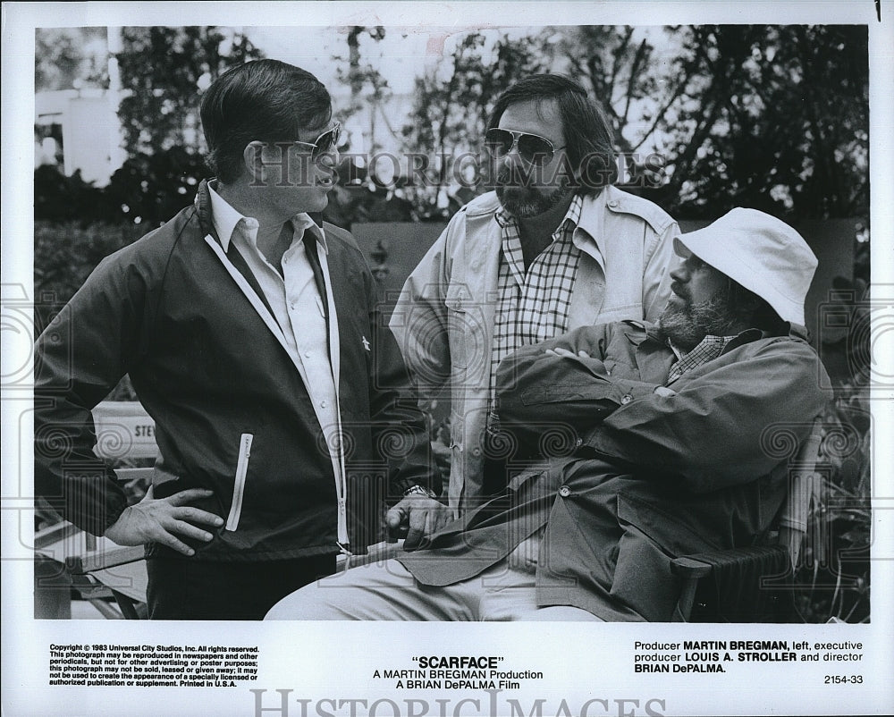 1983 Press Photo Scarface Movie Martin Bregman Louis A. Stoller Brian Depalma- Historic Images