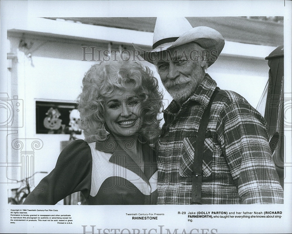 1984 Press Photo Rhinestone Dolly Parton Richard Farnsworth- Historic Images