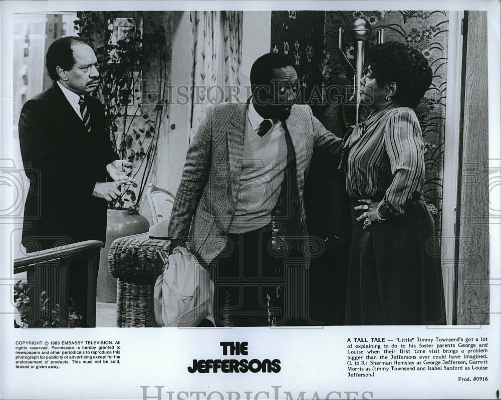 1983 Press Photo Actor Sherman Hemsley & Garrett Morris In "The Jefferson's"- Historic Images