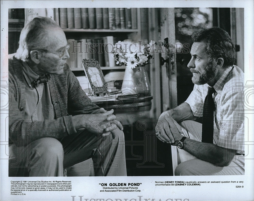 1981 Press Photo &quot;On Golden Pond&quot; starring Henry Fonda, Dabney Coleman- Historic Images