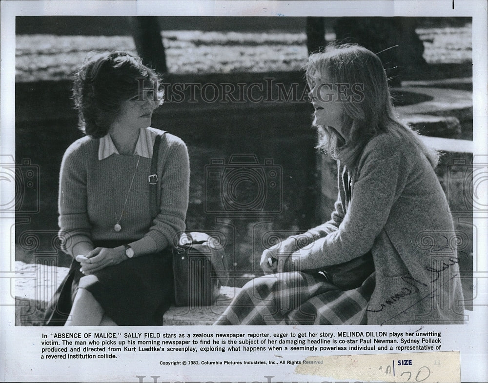 1981 Press Photo Sally Field Absence of Malice Actres Melinda Dillon- Historic Images