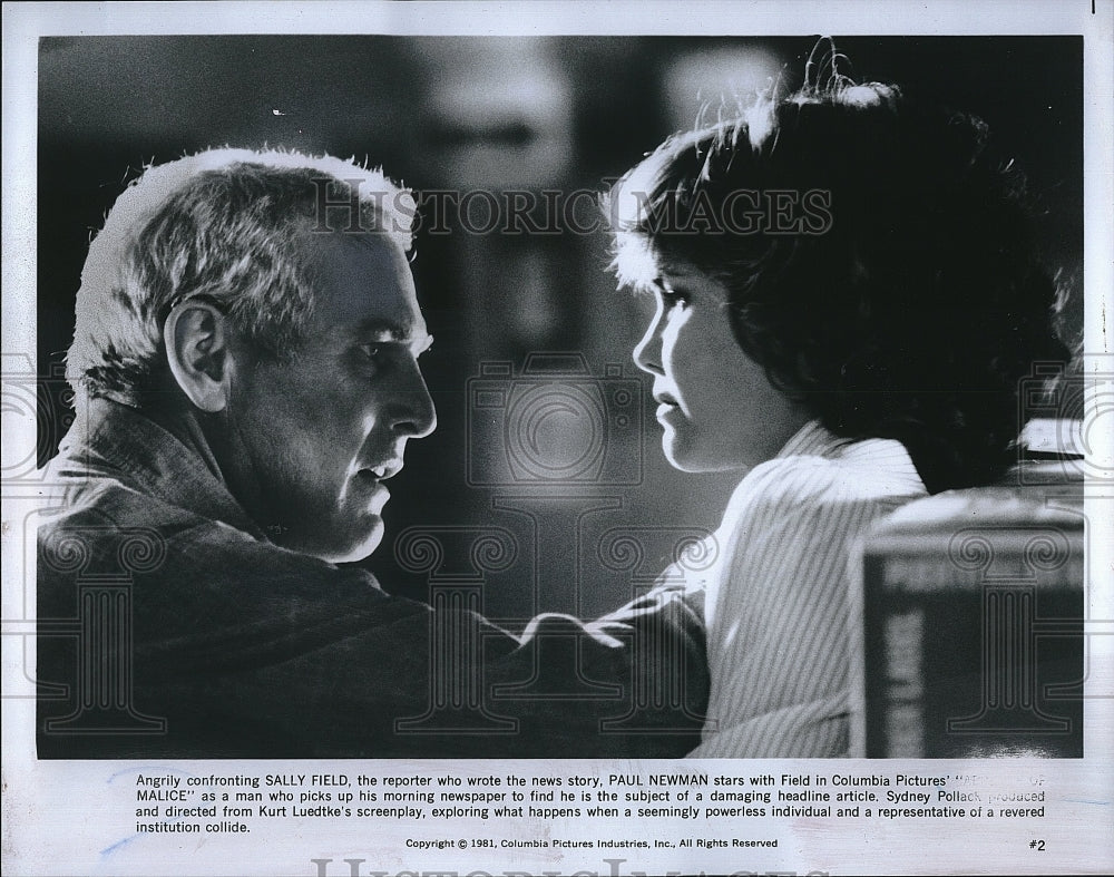 1981 Press Photo Sally Field Paul New,am Absence of Malice- Historic Images