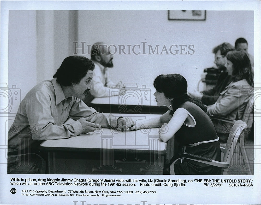 1991 Press Photo &quot;The FBI: The Untold Story&quot; Gregory Sierra,C Spradling- Historic Images