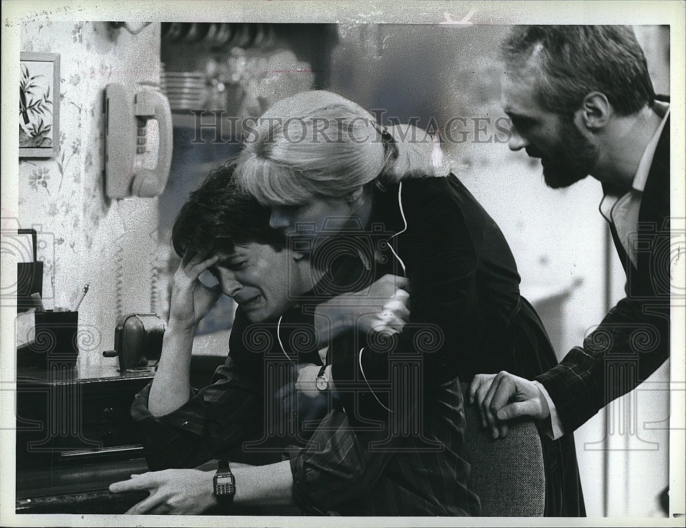 1987 Press Photo Actor Michael J. Fox, Meredith Baxter Birney, Family Ties- Historic Images