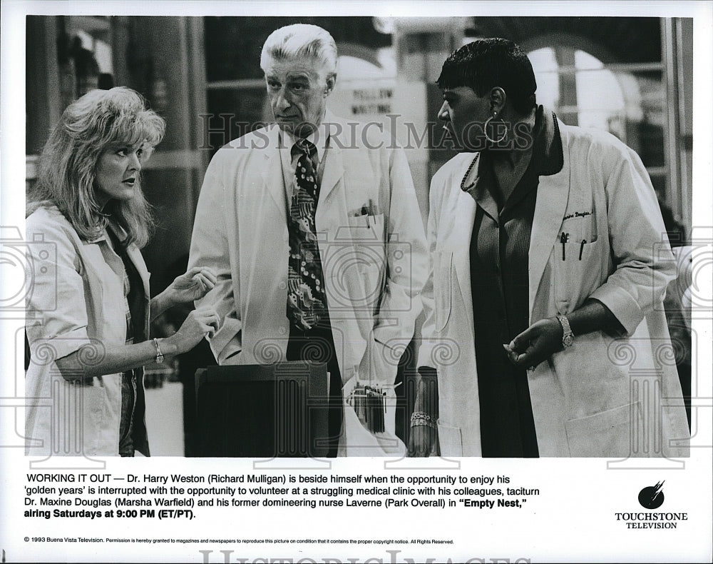 1993 Press Photo  &quot;Empty Nest&quot; Richard Mulligan, Park Overall, Marsha Warfield- Historic Images