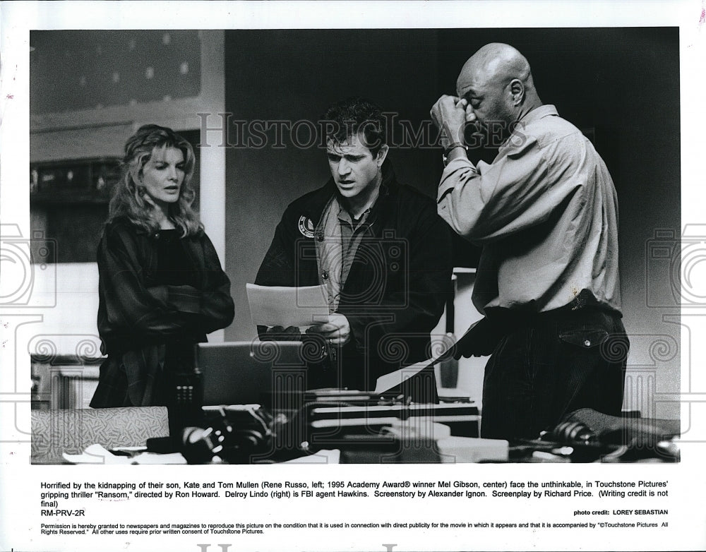 1996 Press Photo &quot;Ransom&quot; Mel Gibson,Rene Russo,  Delroy Lindo- Historic Images