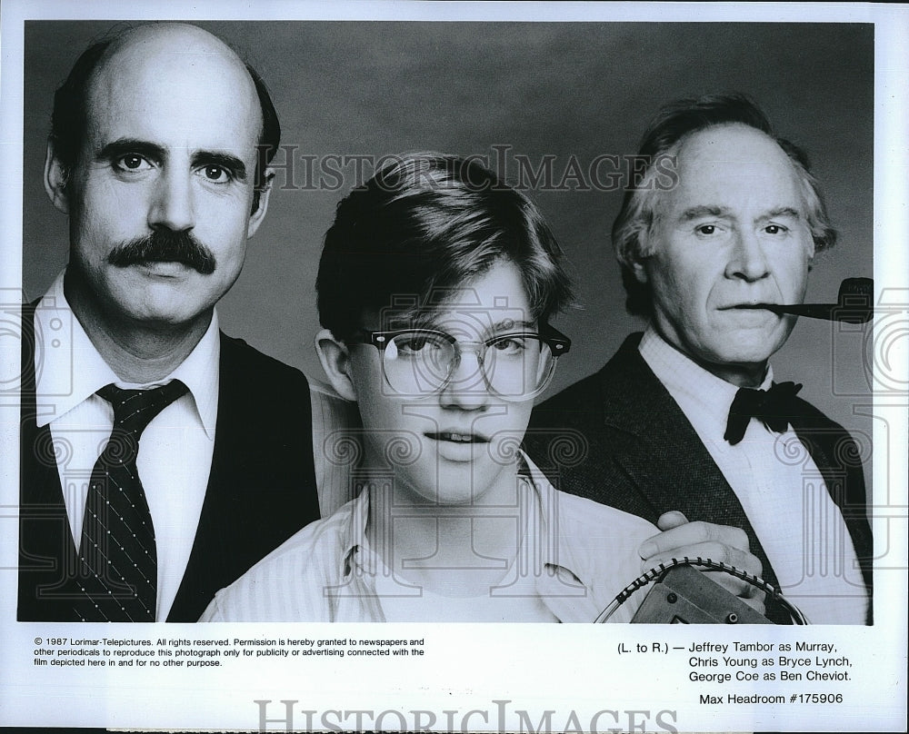 1987 Press Photo &quot;Max Headroom&quot; Chris Young,George Coe,Jeffrey Tambor- Historic Images