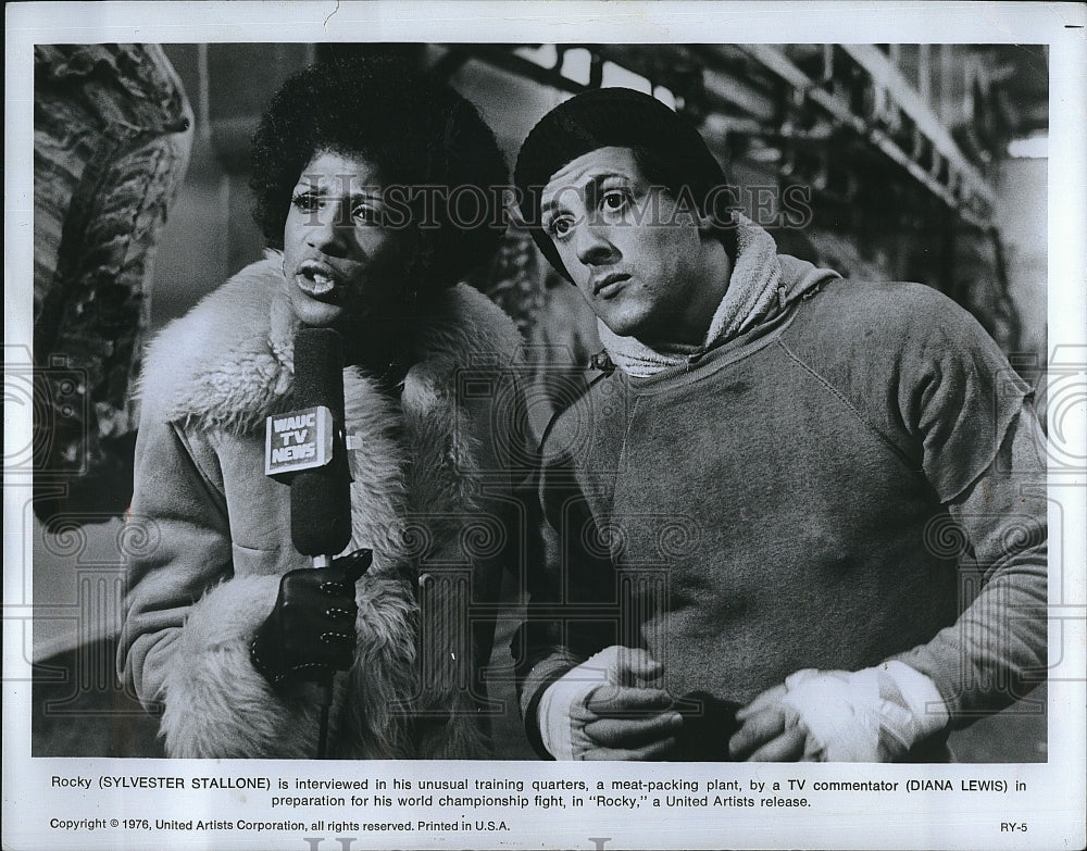 1976 Press Photo &quot;Rocky&quot; Sylvester Stallone, Diana Lewis- Historic Images