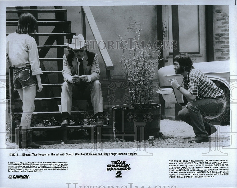 1986 Press Photo "Texas Chain Saw Massacre 2" Dennis Hopper- Historic Images
