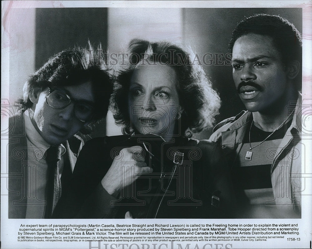 1982 Press Photo &quot;Poltergeist&quot; Martin Casella,Bea Straight, Richard Lawson- Historic Images